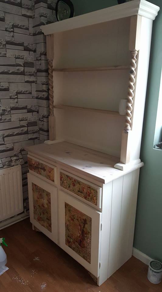 Decoupage Welsh Dresser, Upcycle furniture project. — Steemit